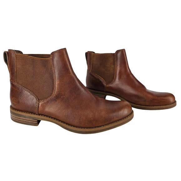 TIMBERLAND WOMEN'S LIGHT BROWN MAGBY LOW CHELSEA BOOTS – US SIZE 7, STYLE A1HT6 - Picture 1 of 10